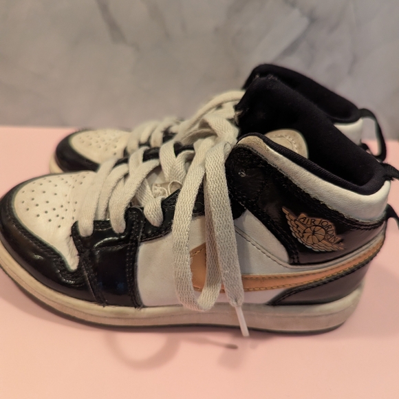 Air Jordan Nike Kids' Black and Gold Sneakers - Picture 4 of 10